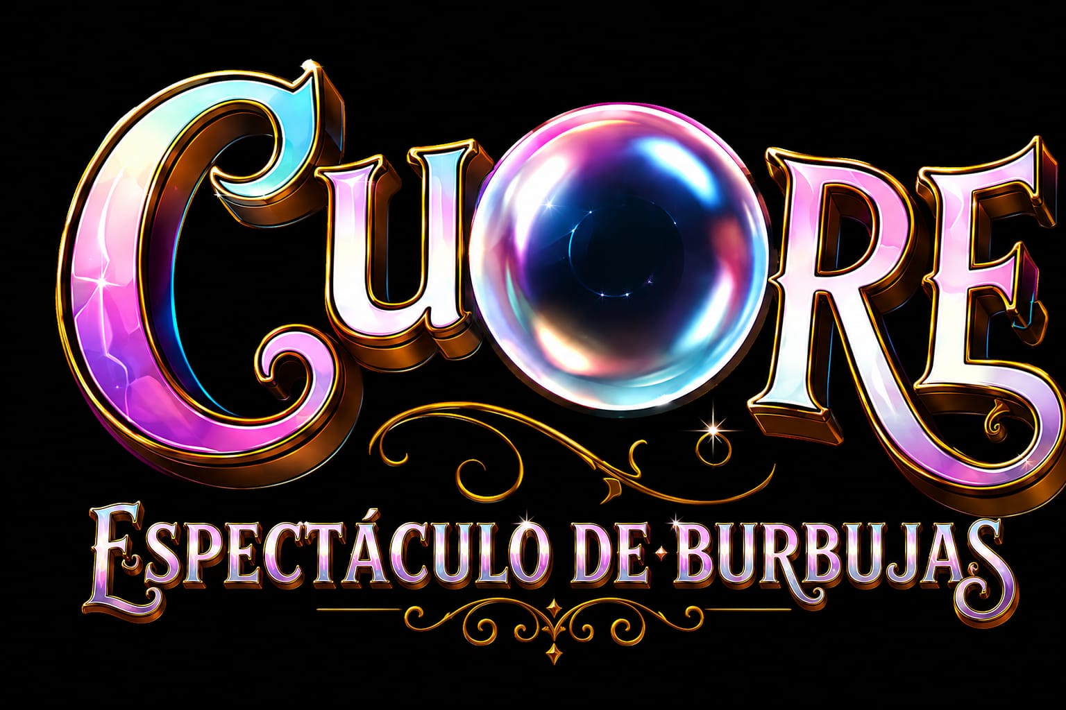 Cuaro show de burbuja hecho con el corazón